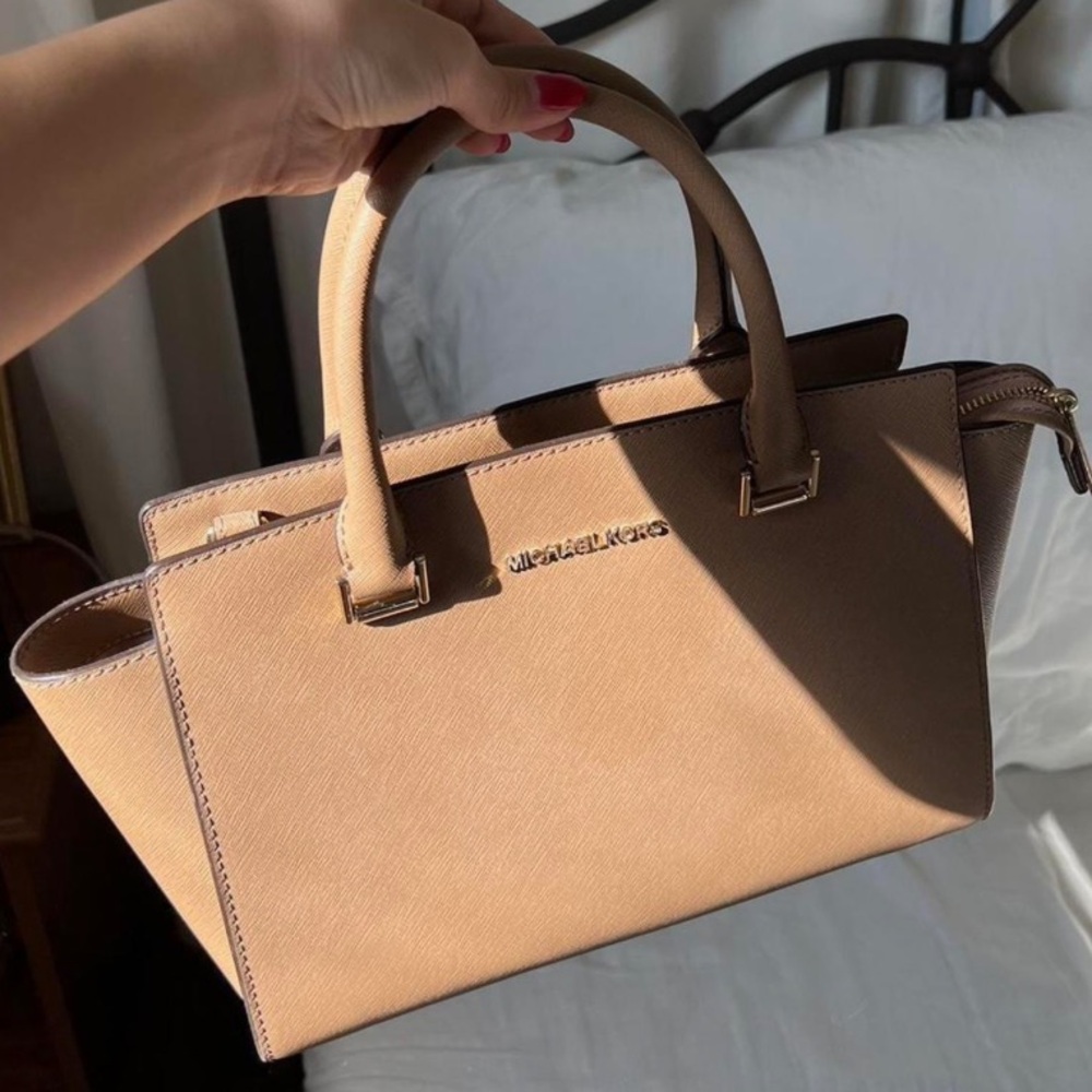 Michael Kors Selma Saffiano Leather Bag Dark Khaki
